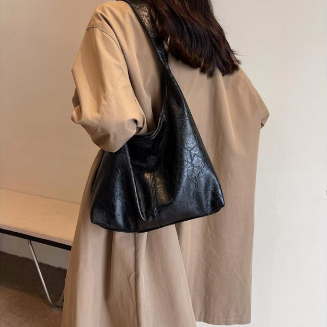 Women's Synthetic Leather Hobo Bag – Elegant Shoulder Bag