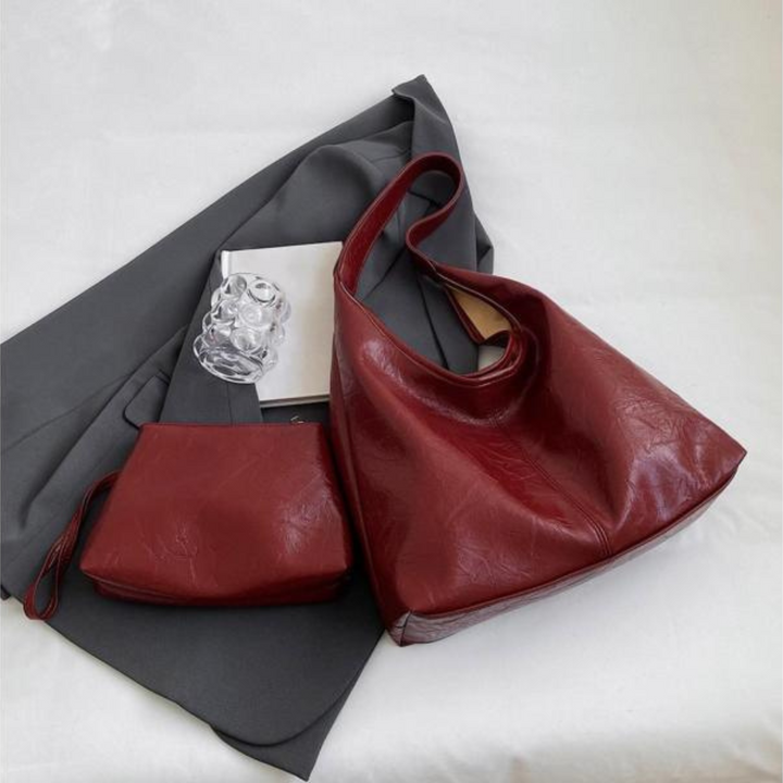 Women's Synthetic Leather Hobo Bag – Elegant Shoulder Bag