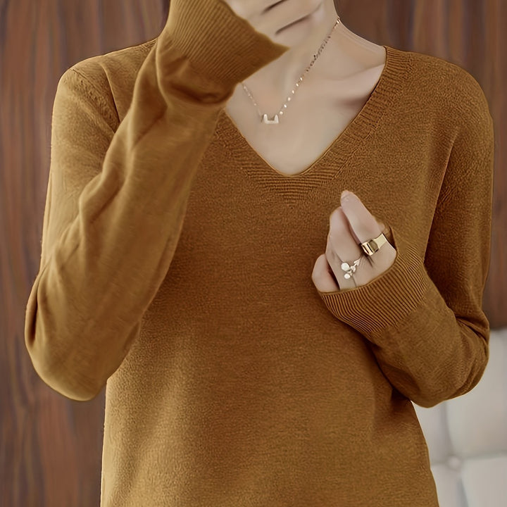 Selene Soft V-Neck Sweater - Elena Harper