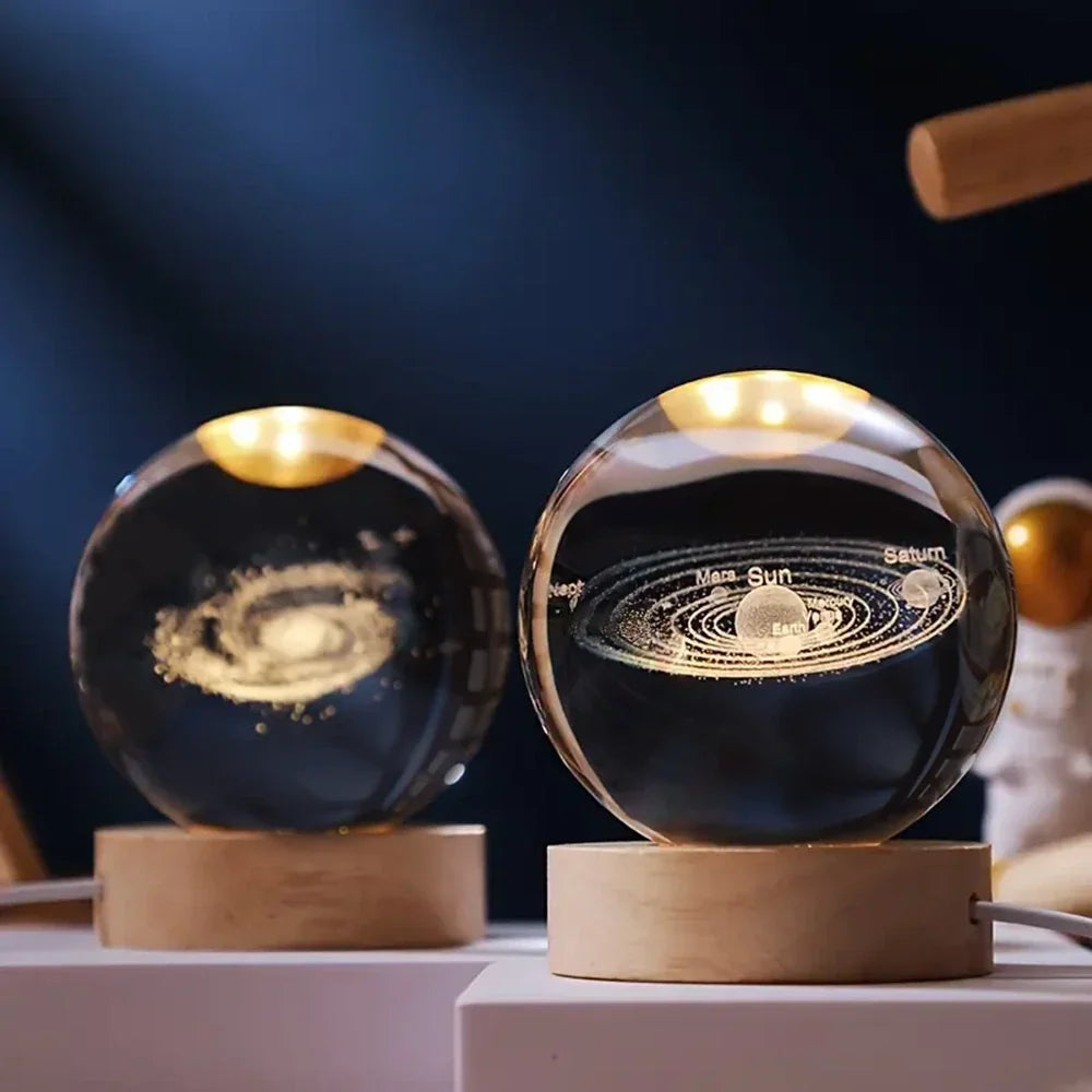 Glowing Crystal Ball with 3D Engraving Night Light