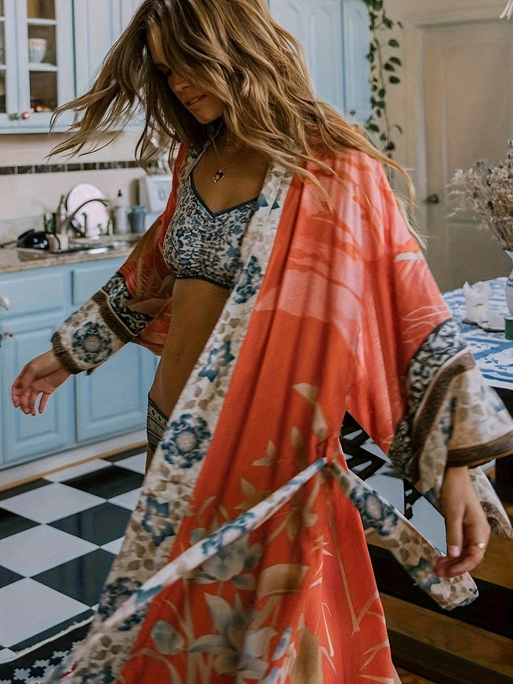 Bohemian Maxi Dress with Floral Print Nomadic Elegance, view 7 - Elena Harper