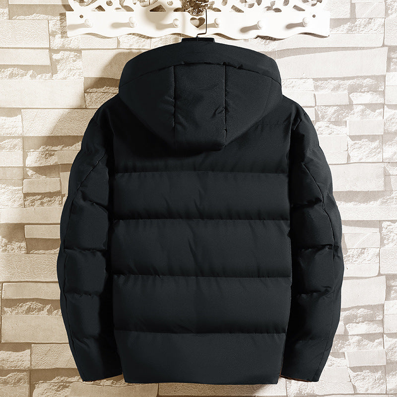 Men's Winter Padded Jacket with Hood and Down Insulation, view 2 - Elena Harper
