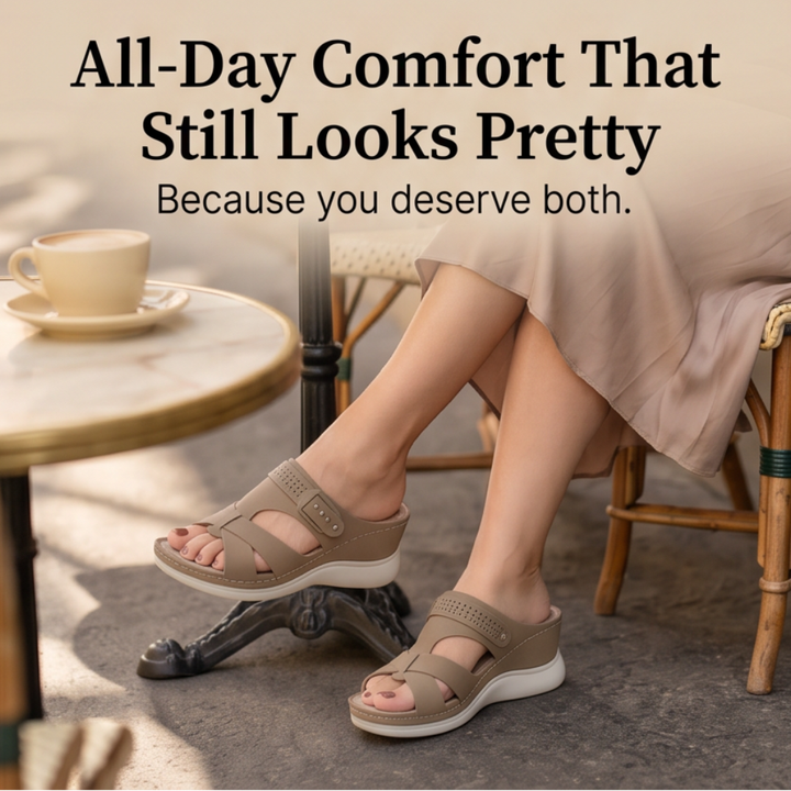 CloudLift Supportive Comfort Wedge Sandals - Elena Harper