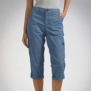 Harper Casual Cargo Pants with Mid-Rise Waist and Pleats, view 7 - Elena Harper