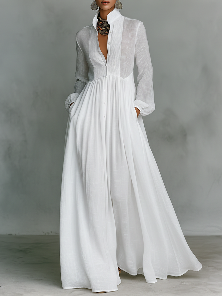 Serena™  |  Flowing Button-front Maxi Dress