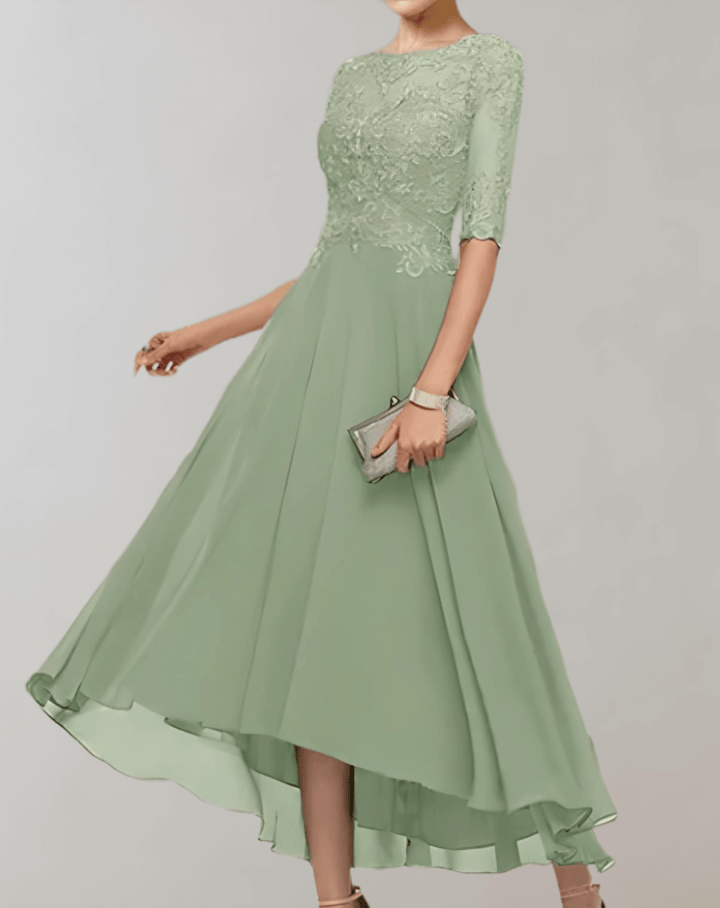 Lace Sleeve Maxi Dress Wedding Guest, view 7 - Elena Harper