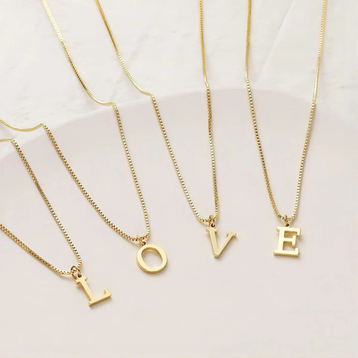 Enzhalynne™  |  Necklace Initials 18k Gold
