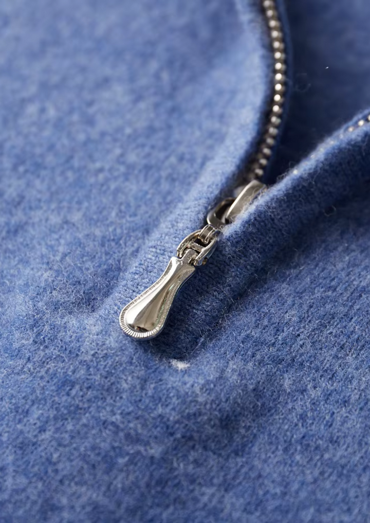 Emma & Rose wool half-zip knit polo — premium knitwear