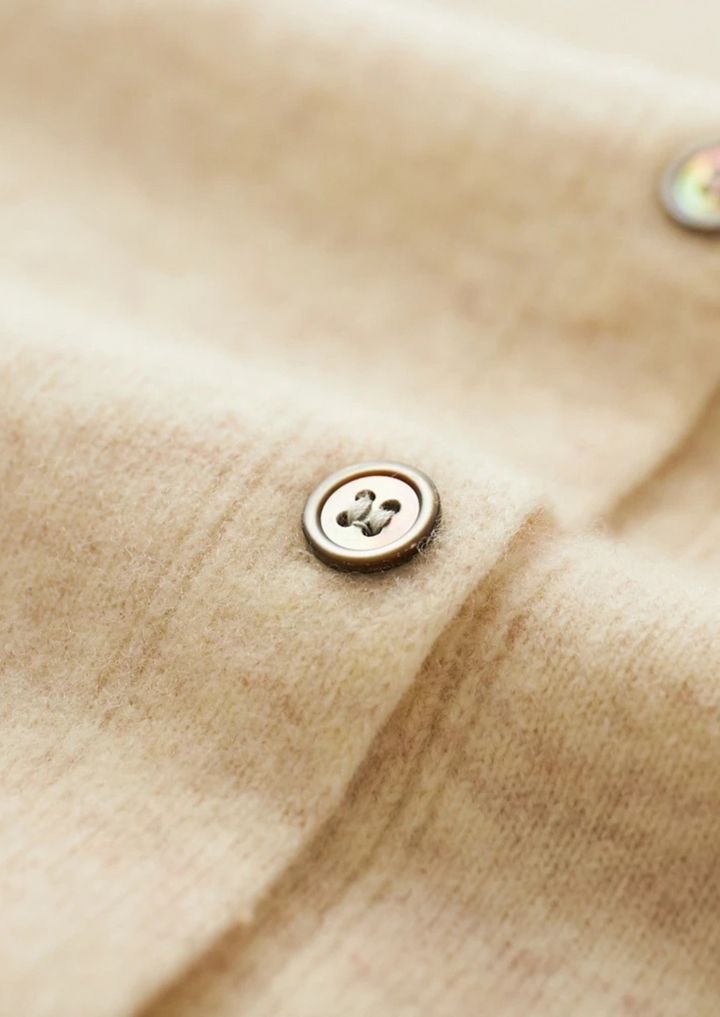100% CASHMERE POLO CARDIGAN