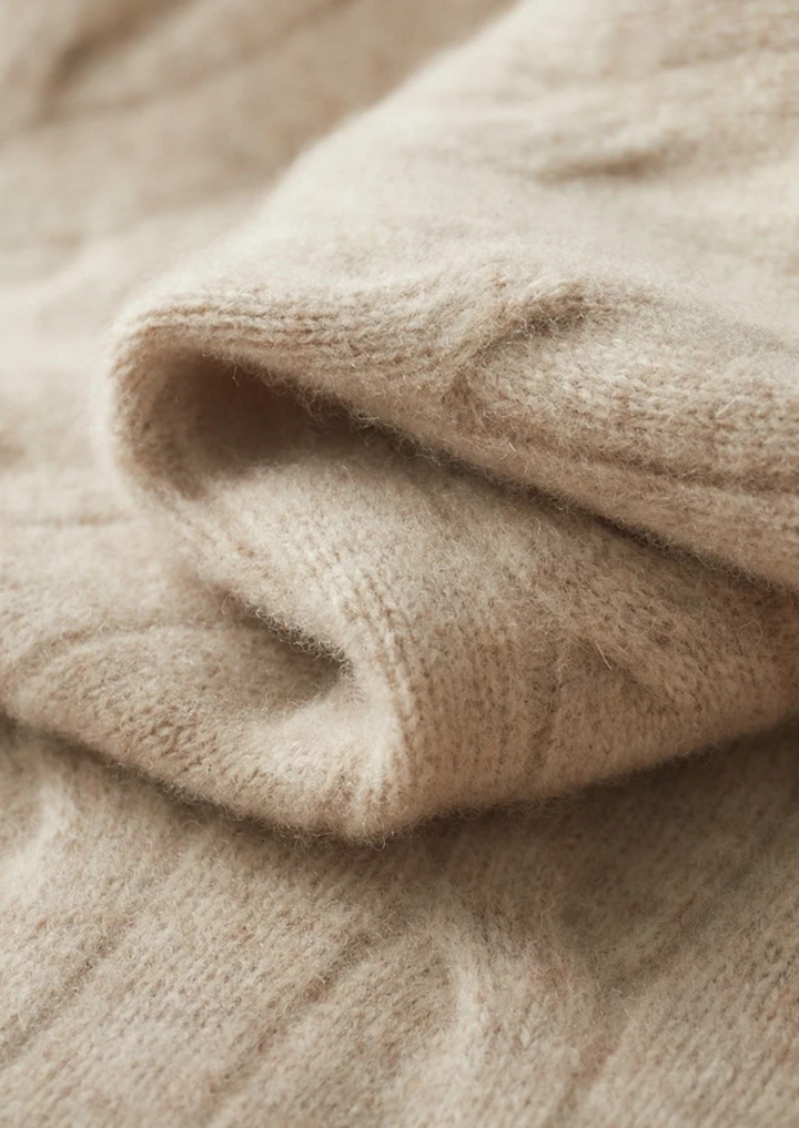 Emma & Rose wool cable knit half-zip sweater — premium knitwear