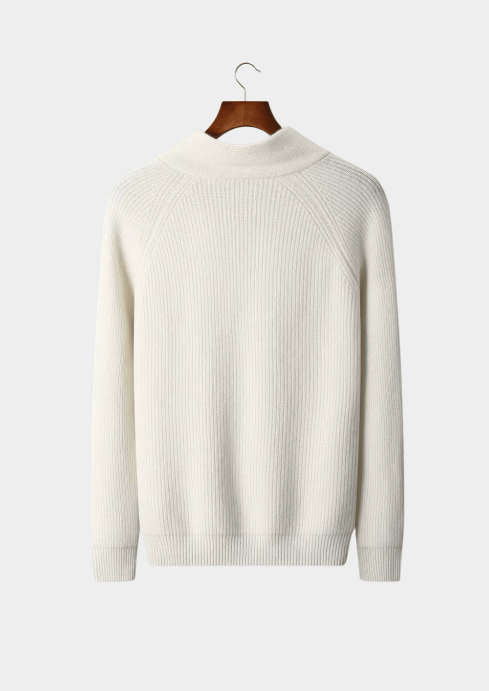 Emma & Rose ribbed cashmere V-neck sweater — premium winter knitwear