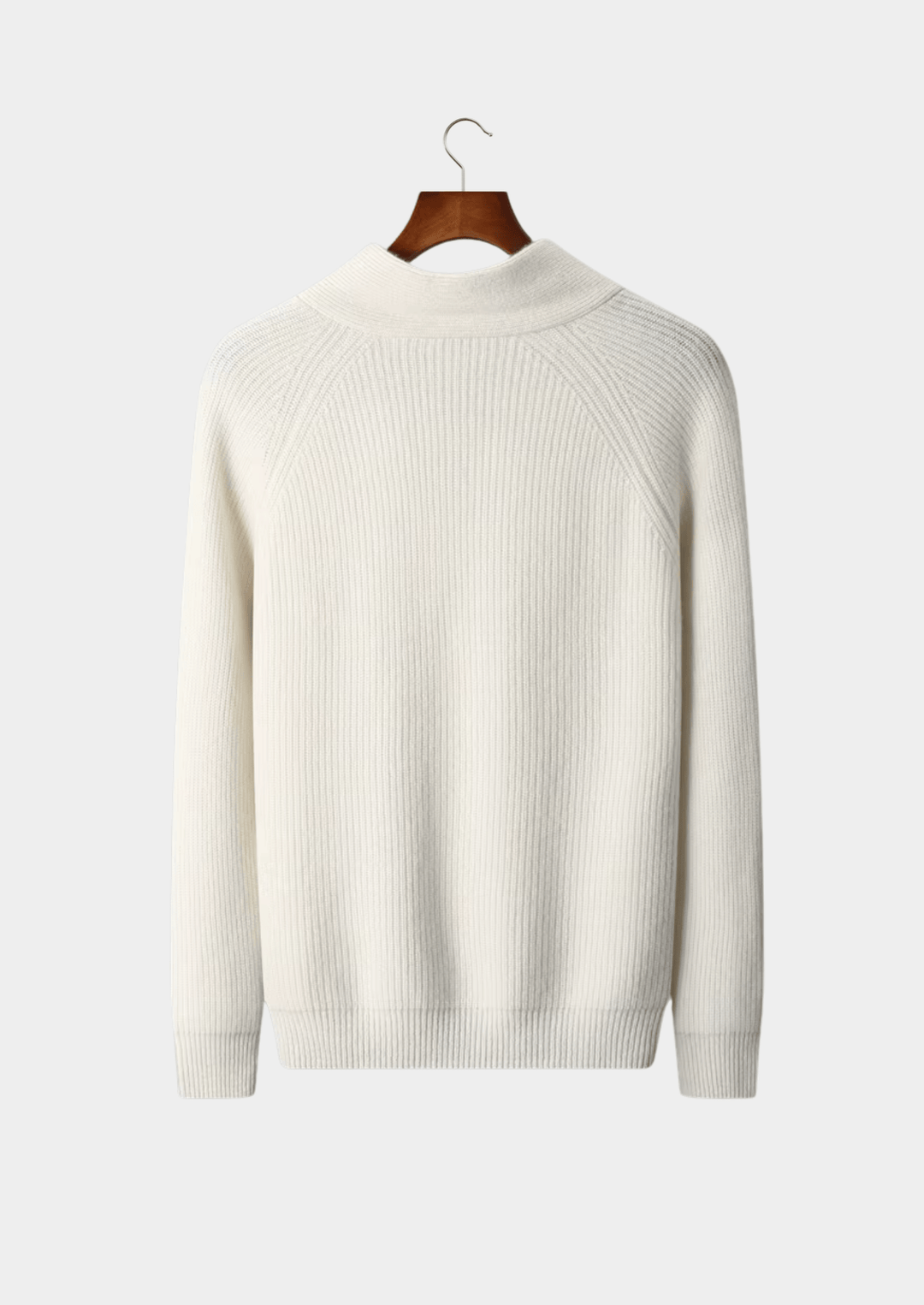 Emma & Rose ribbed cashmere V-neck sweater — premium winter knitwear