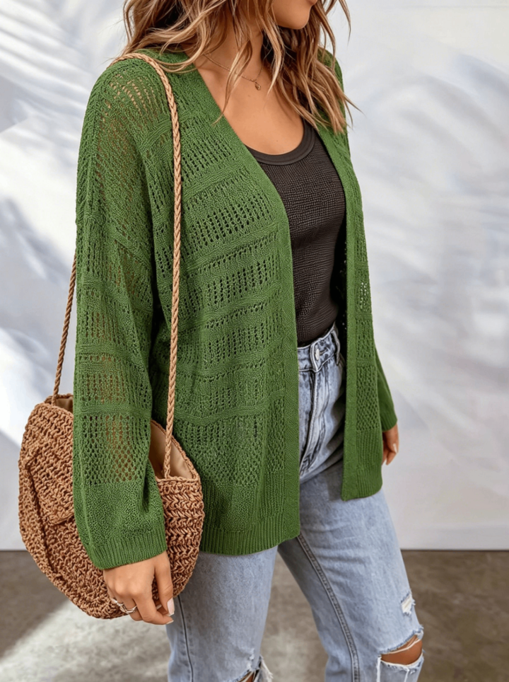 Women's Lightweight Knit Openwork Cardigan