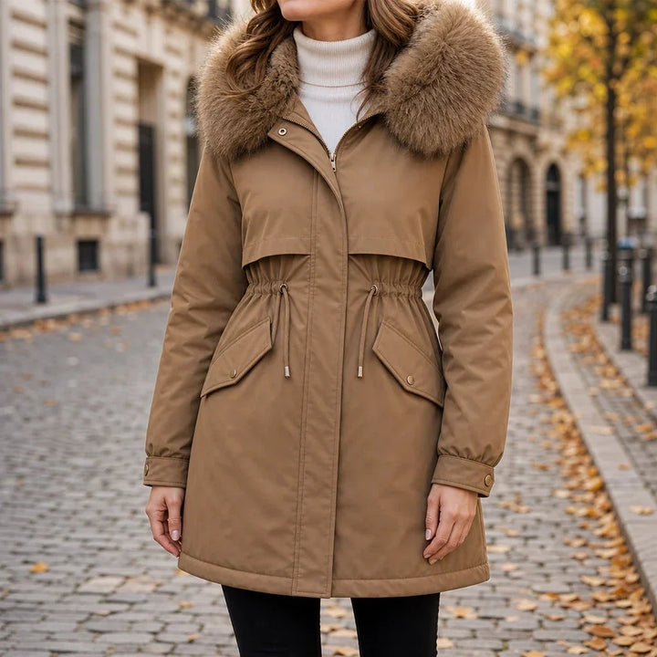 Emma Elegant and Warm Mid-Length Women's Parka - Elena Harper