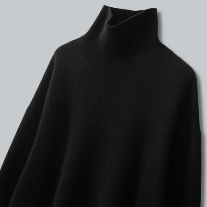 Women's Elegant Knitted Jumper Roll Neck Top