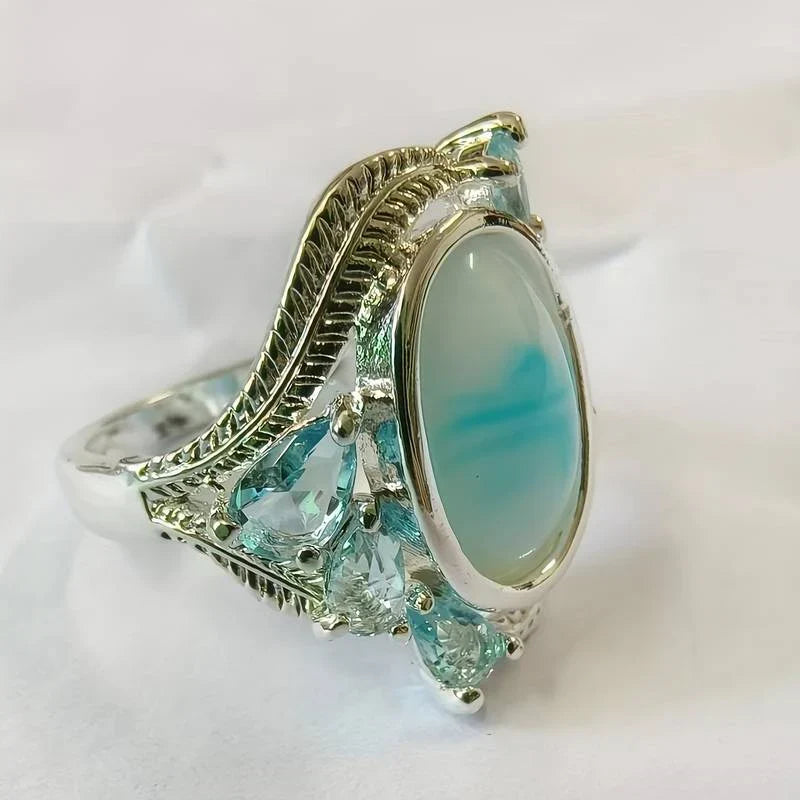 Vintage Turquoise Opal Ring - Elena Harper