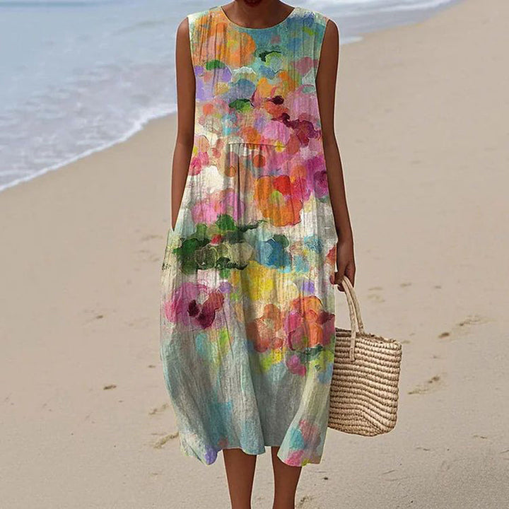 Luna Vibrant Breeze Sleeveless Dress - Elena Harper