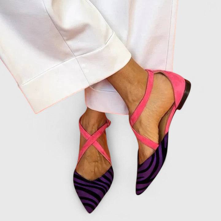 Tymia™ elegant sandals by Emma & Rose Cape Town featuring stylish strappy design and comfortable flat sole.