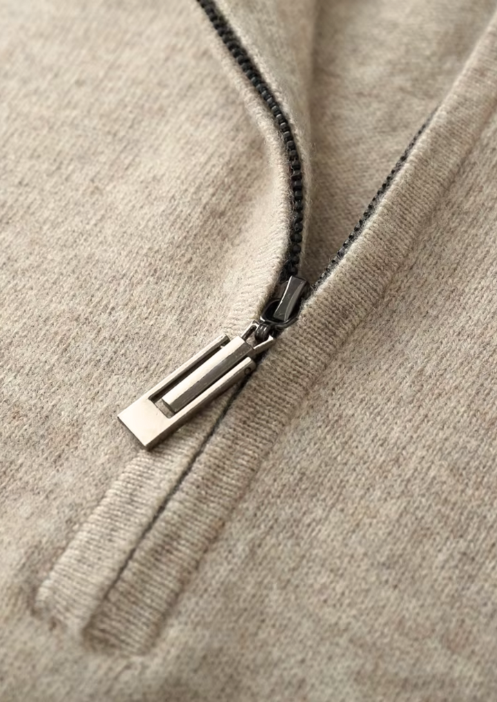 Emma & Rose wool half-zip sweater — premium knitwear