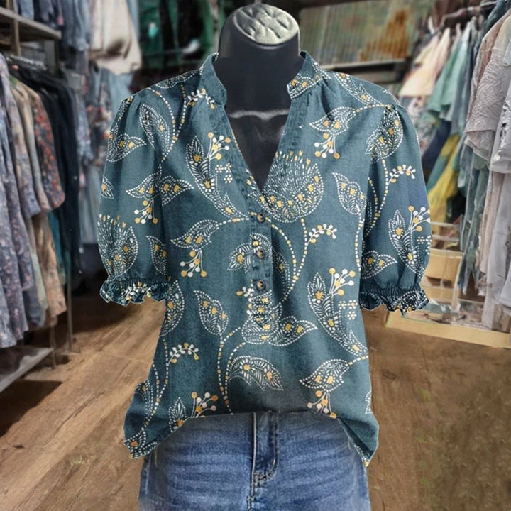 Vintage Floral Print Blouse