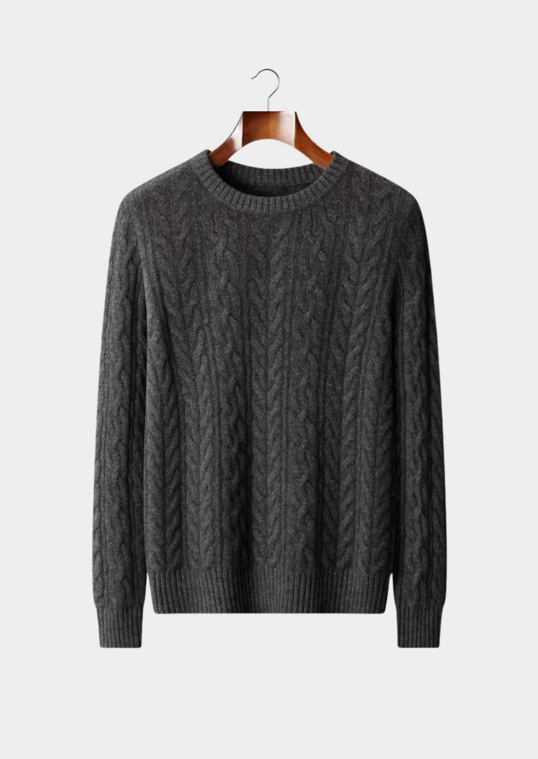 Emma & Rose merino wool cable knit crewneck — premium winter jumper