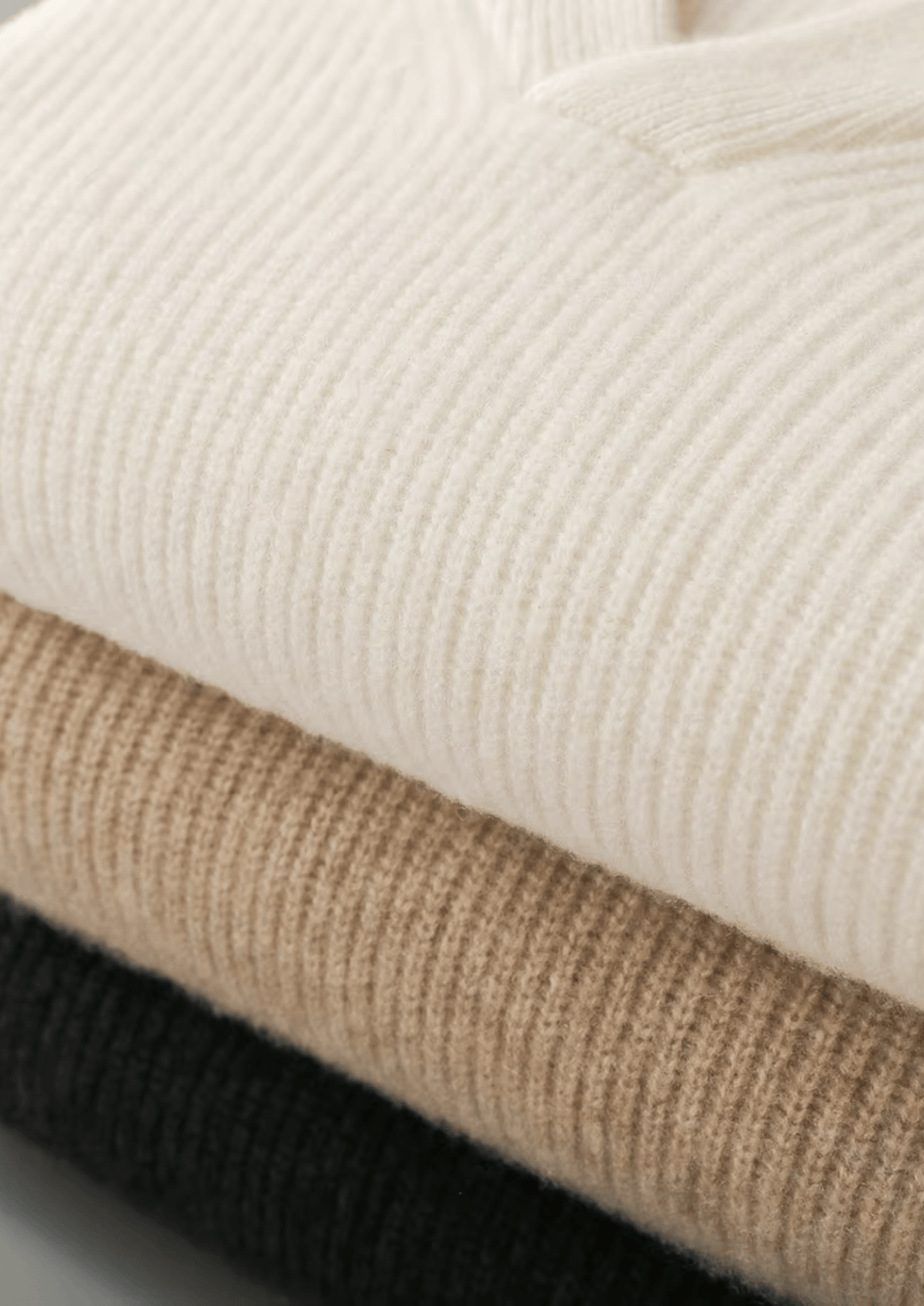 Emma & Rose ribbed cashmere V-neck sweater — premium winter knitwear