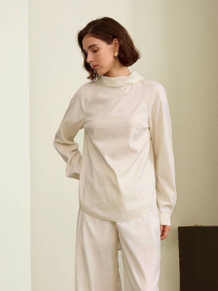 Breathable Linen-Blend Sun Protection top
