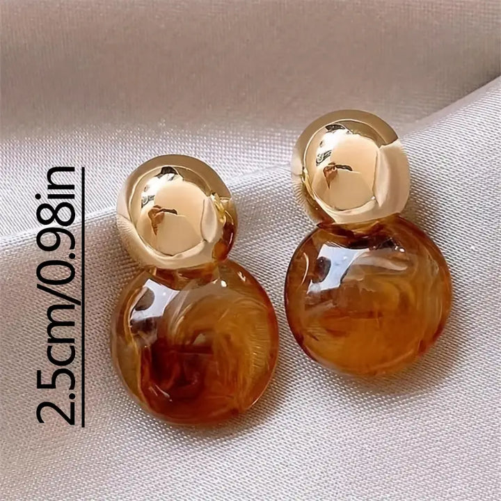 Aurélie Amber Drop Earrings Gold, view 5 - Elena Harper
