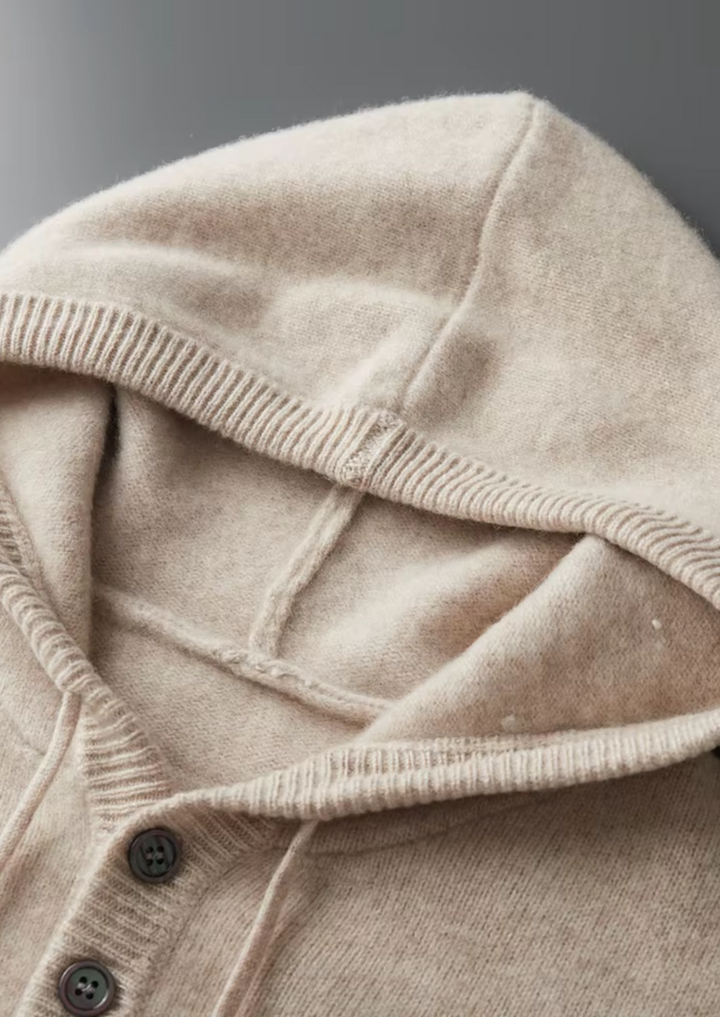 NOBA WOOL BUTTON HOODIE