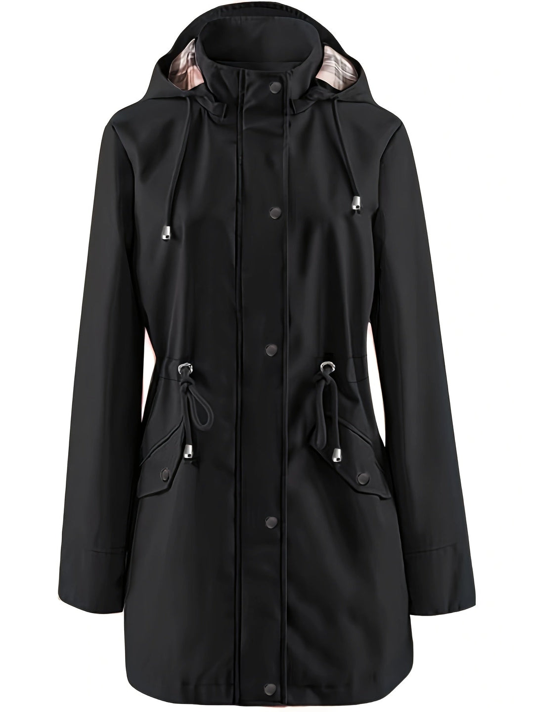 Joyce | Hooded Drawstring Rain Jacket
