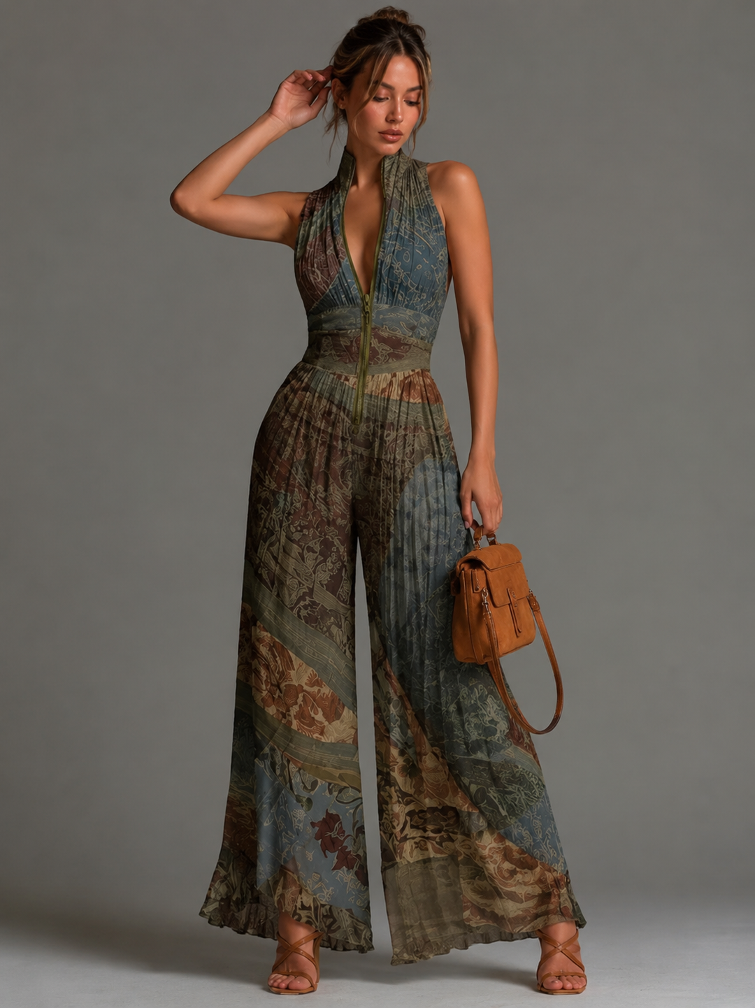 Nicole™ | Elegant Floral Chiffon Jumpsuit