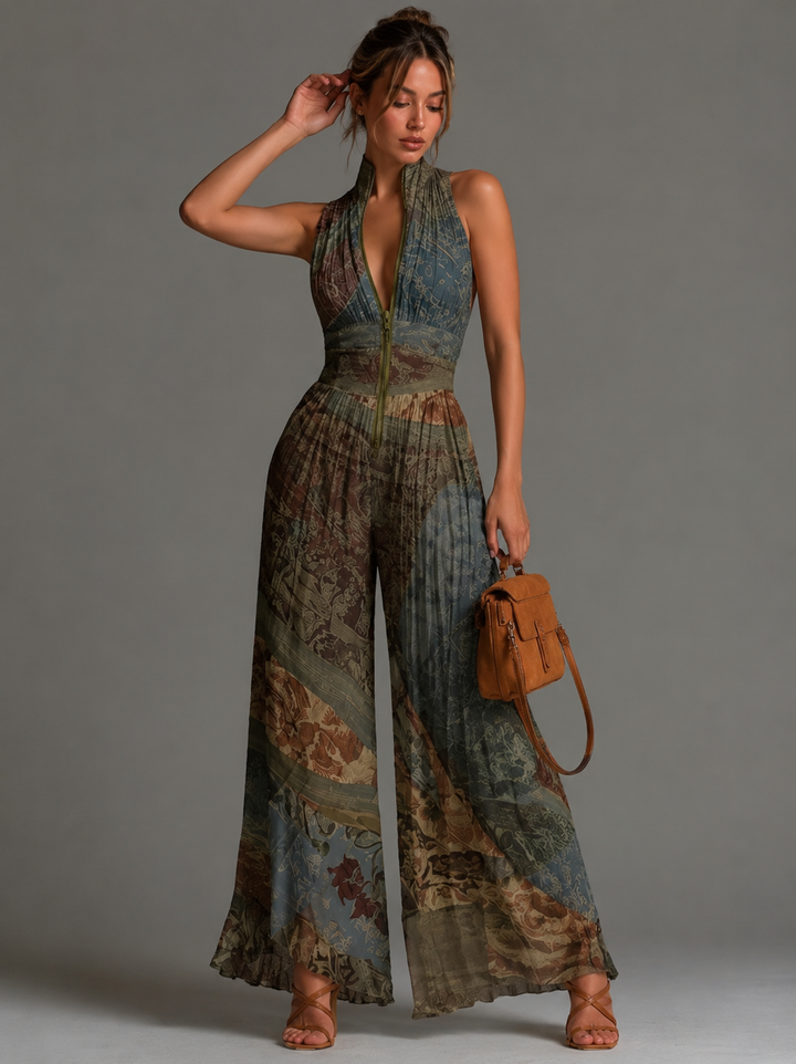 Nicole™ | Elegant Floral Chiffon Jumpsuit