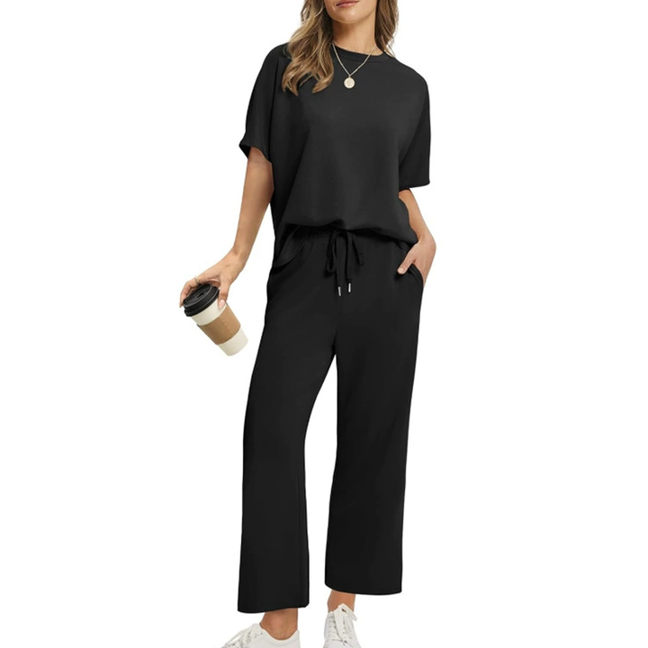 Women's Relaxed Ribbed Top & Trouser Set