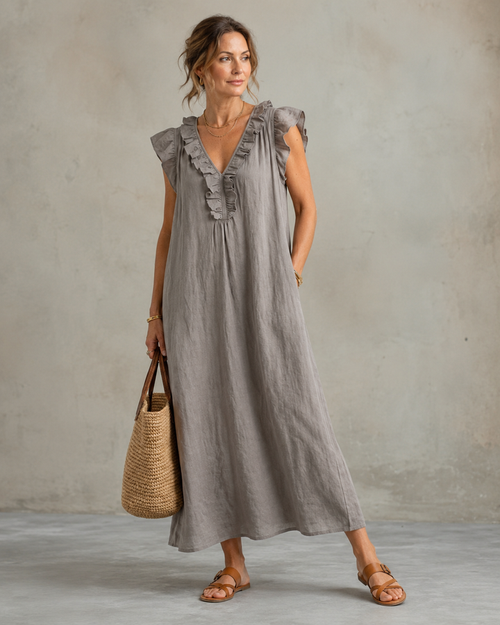 Renata™ | Elegant Belly-Hiding Dress with Ruffles