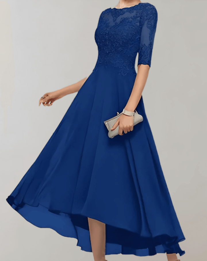 Lace Sleeve Maxi Dress Wedding Guest, view 3 - Elena Harper