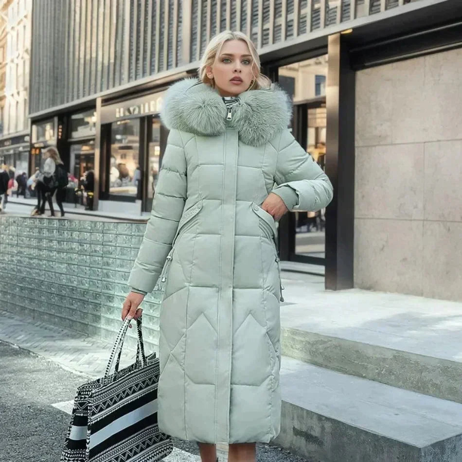 Estelle - Chic Down Jacket with Warm Fur