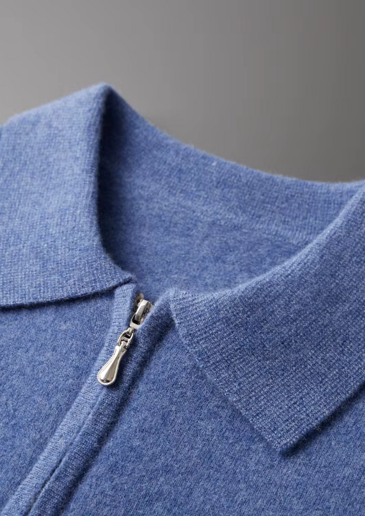 Emma & Rose wool half-zip knit polo — premium knitwear