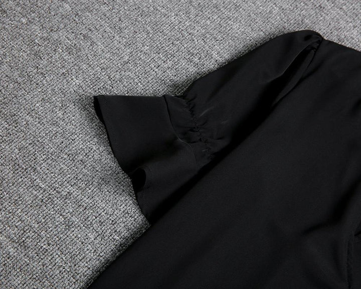 Black Midi Autumn Dress with Classic and Elegant Design