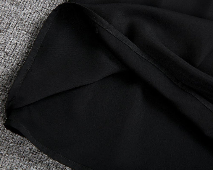 Black Midi Autumn Dress with Classic and Elegant Design