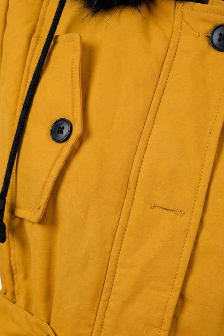 Women’s Hooded Parka | Waist Drawstring & Front Pockets