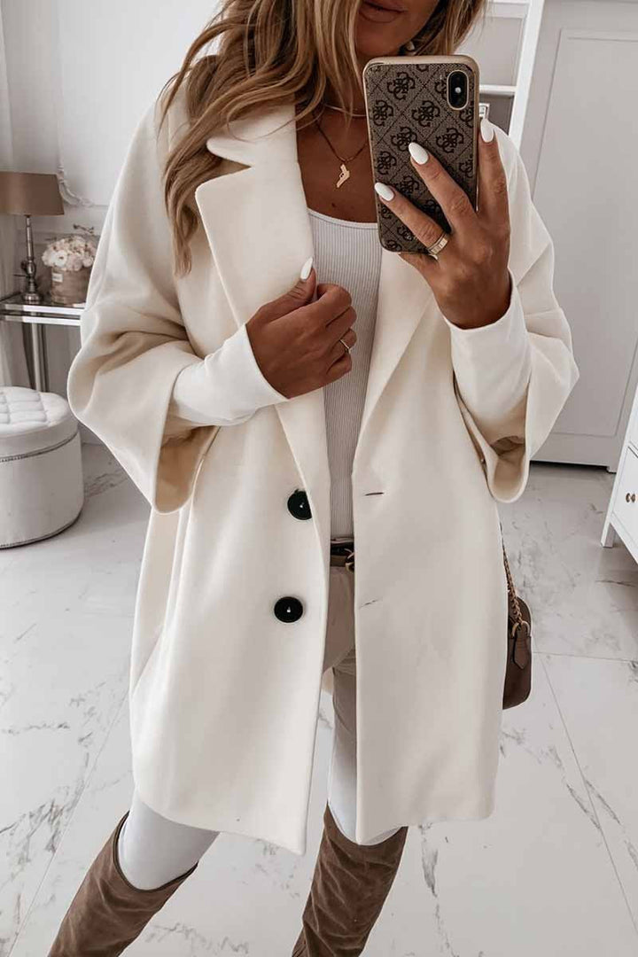 Marlese Elegant Coat with Buttons and Pockets, view 2 - Elena Harper