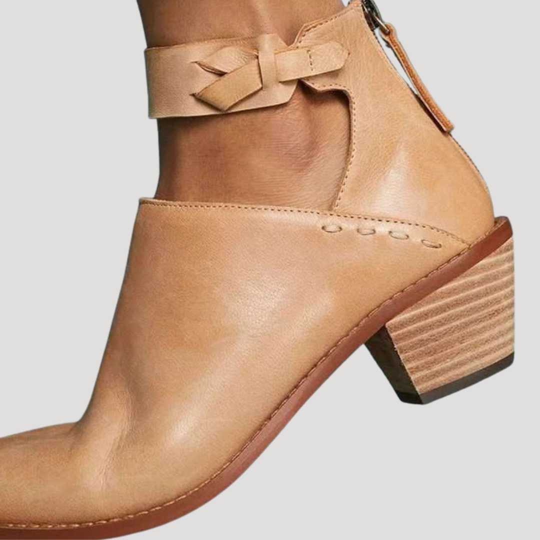 Women's Openwork Ankle Boots with Block Heel