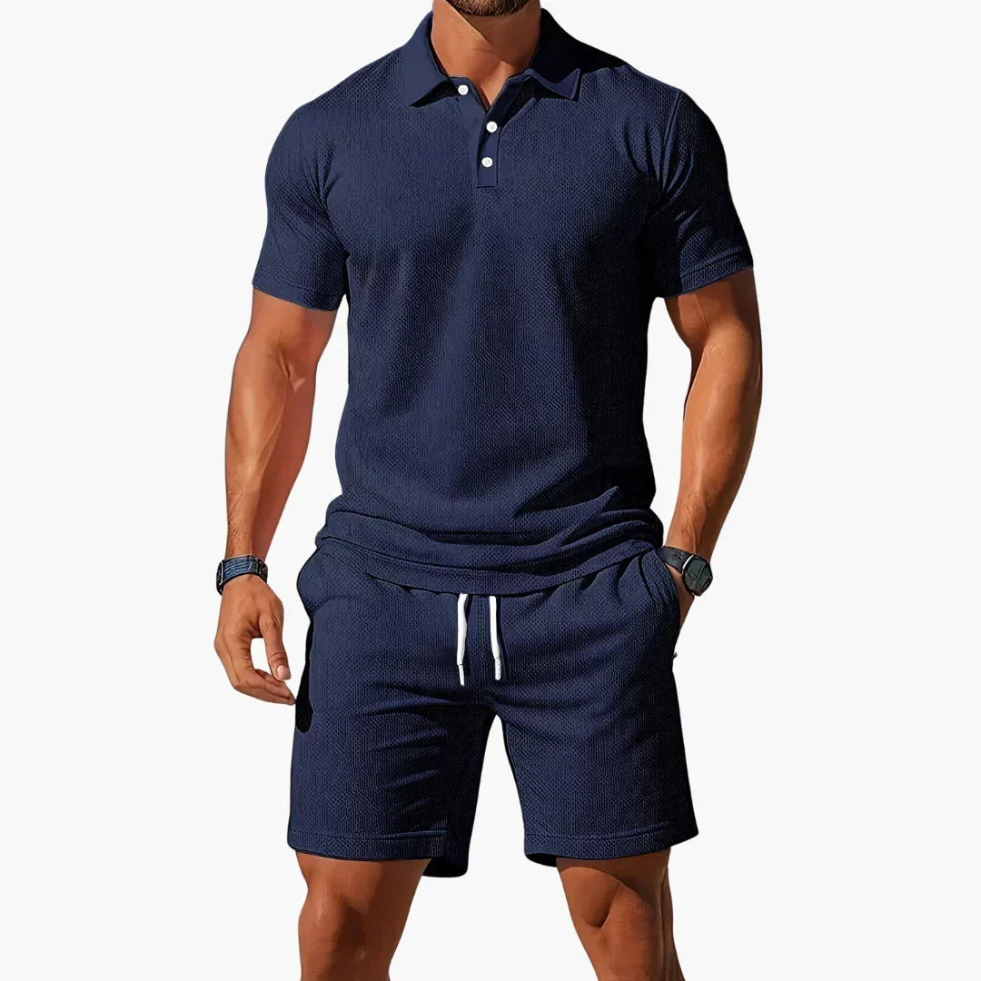 Men's Premium Summer Polo & Shorts Set, view 2 - Elena Harper