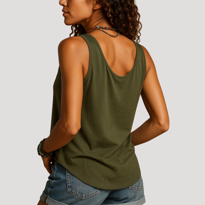 Women's Sleeveless Button Top