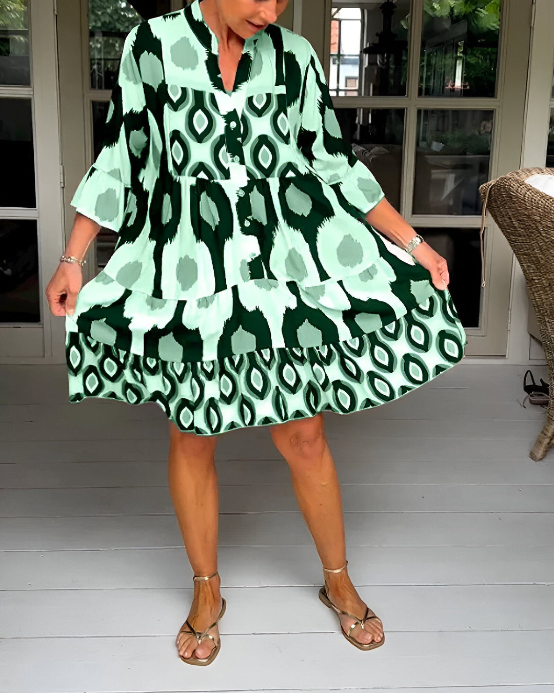 Dana™ | Modern Button Midi Dress