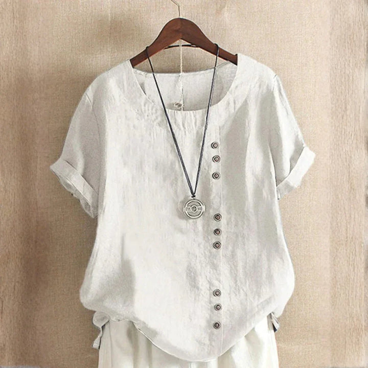 Serenity | Women's Casual Button Detail Linen Blouse
