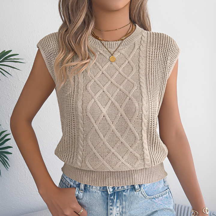 Abbey Chic Sleeveless Top, view 3 - Elena Harper
