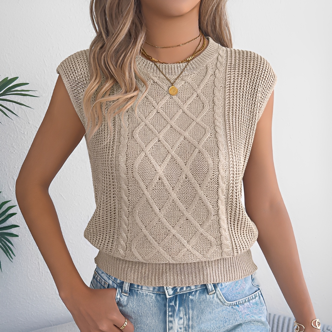 Abbey Chic Sleeveless Top, view 3 - Elena Harper