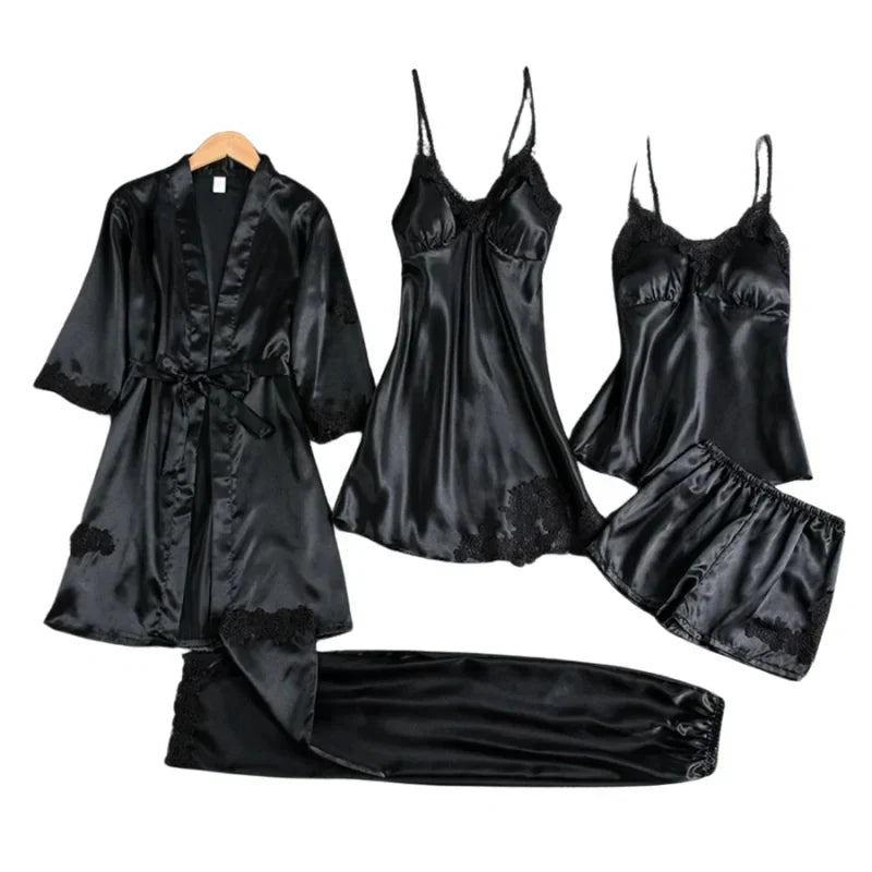 Audrey 5 Piece Satin Set, view 7 - Elena Harper