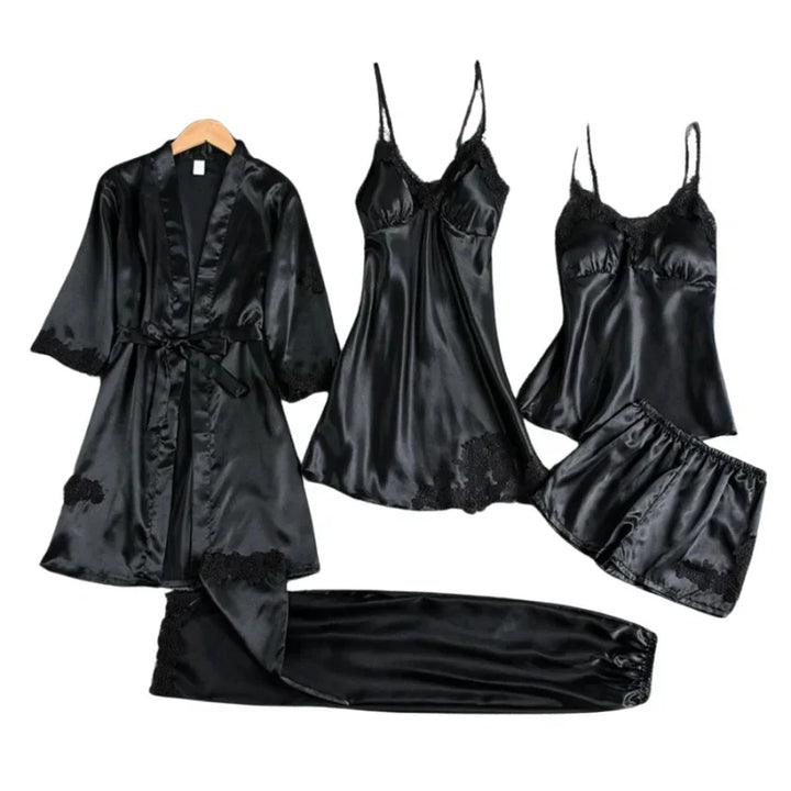 Audrey 5 Piece Satin Set, view 7 - Elena Harper